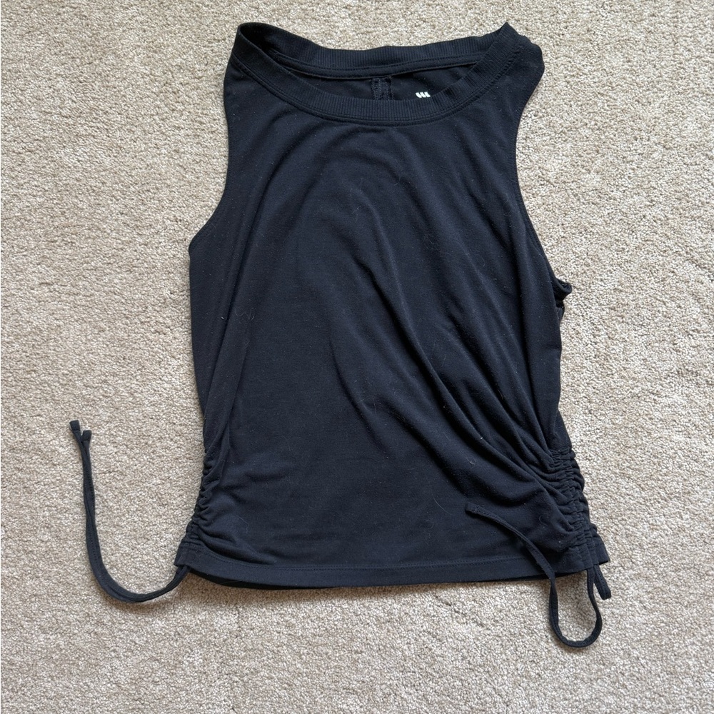 all in motion Black Side-Tie Racerback Tank
